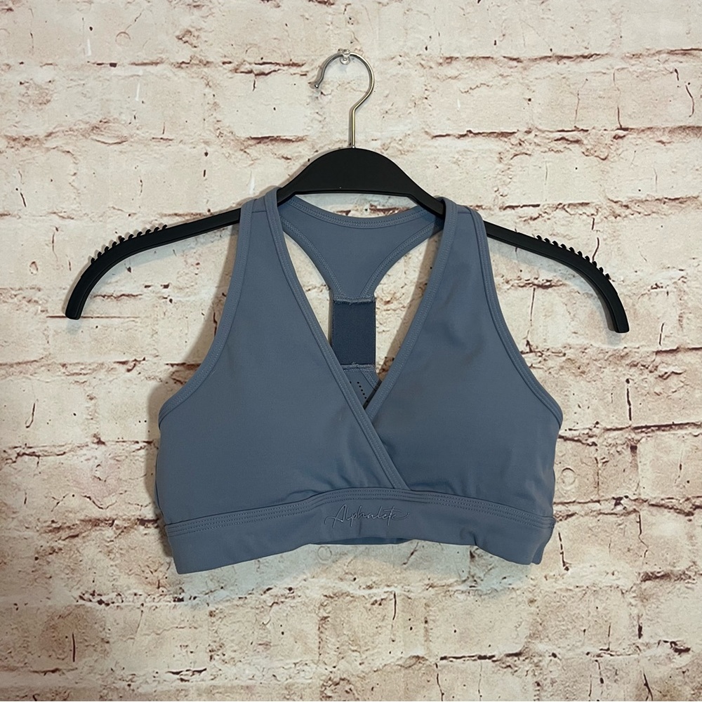 alphalete surface laser cut wrap bra NIGHT SKY active sports bra size XS